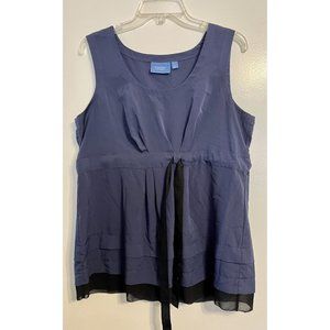 Simply Vera Vera Wang Women's Blue Sleeveless Top Size Large